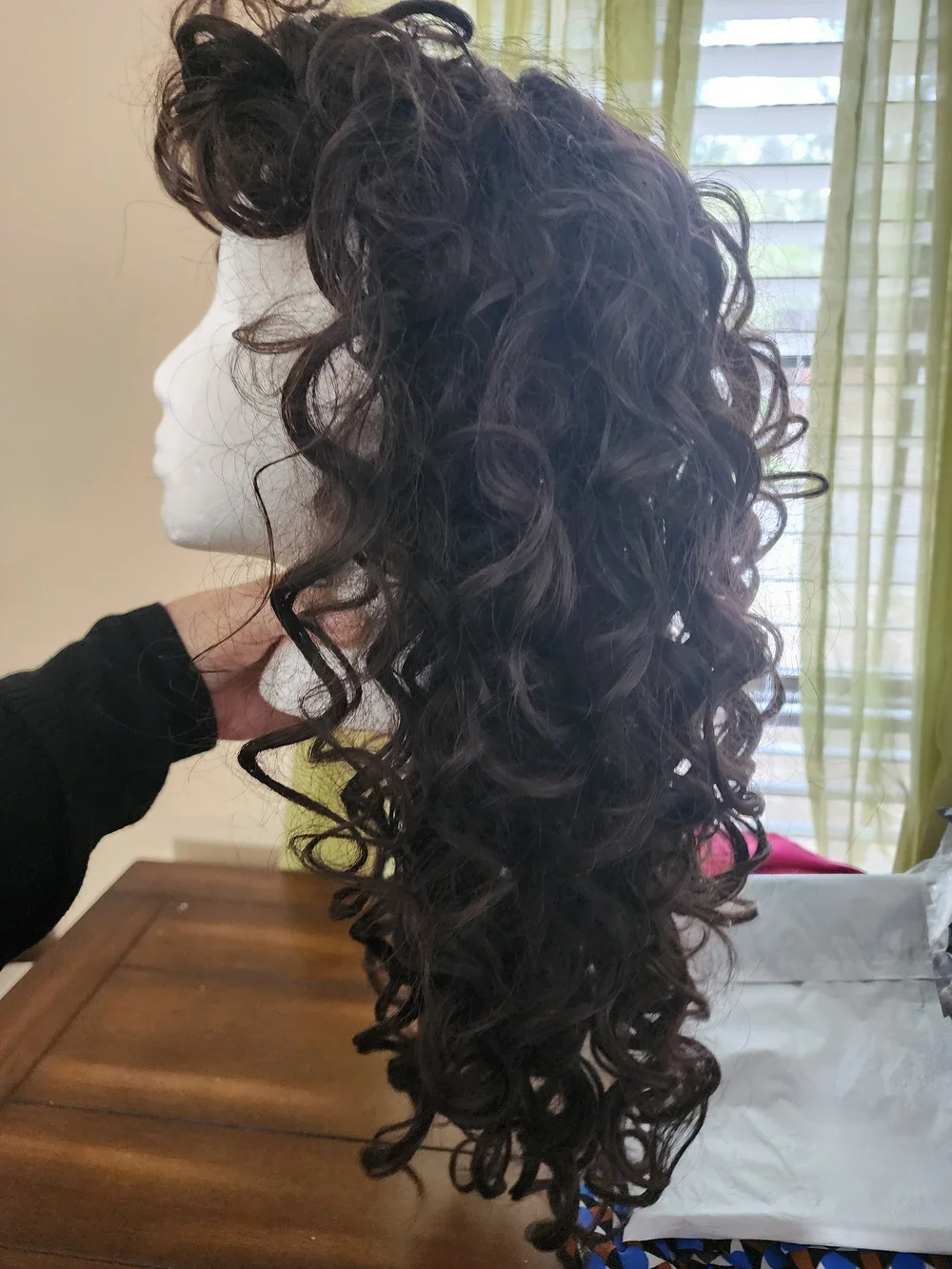 Long Dark Brown Curly Women's Wig with Natural Bounce